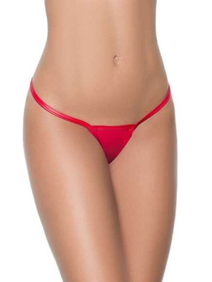 String ficelle en Y wetlook rouge - MAL1048WRD