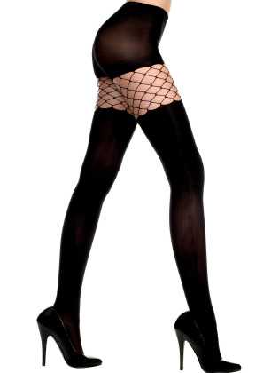 Collant noir opaque haut filet - MH58080BLK