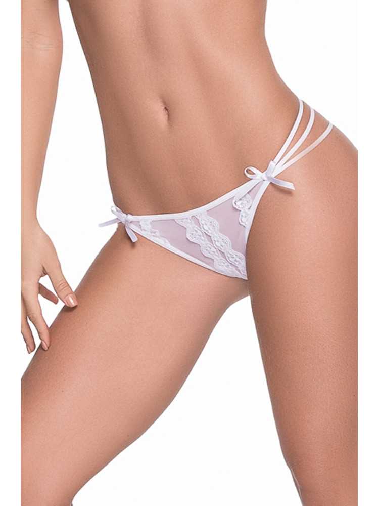 String blanc élégant triple lanières - MAL101WHT