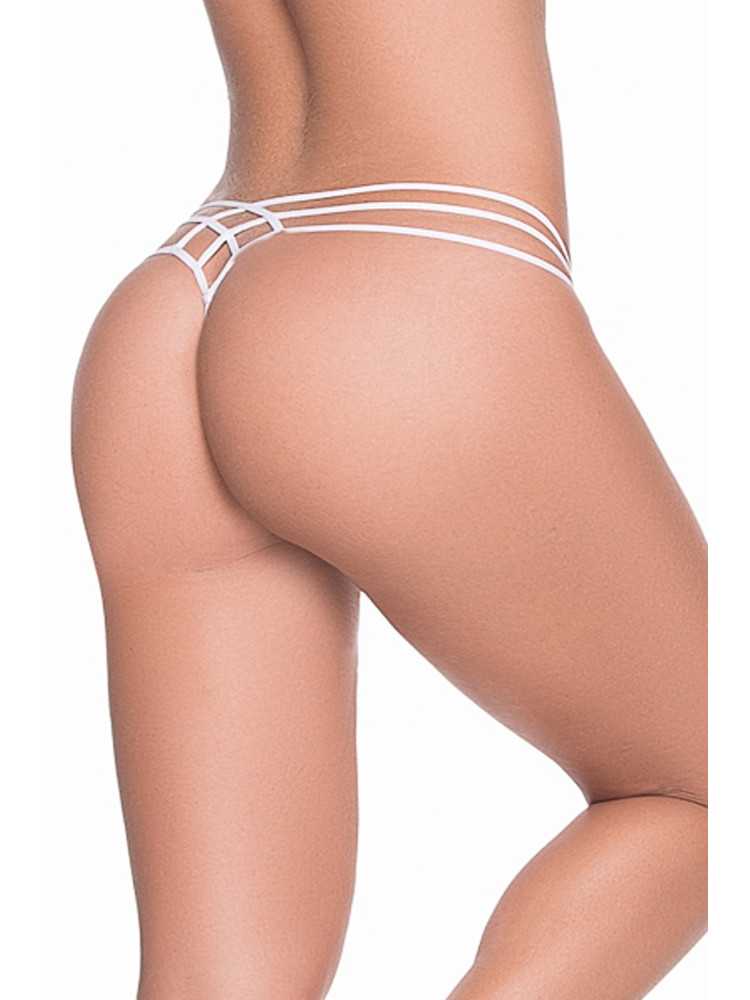String blanc élégant triple lanières - MAL101WHT