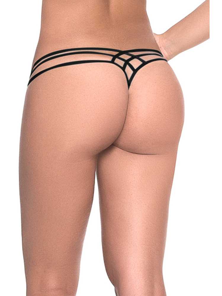 String noir élégant triple lanières - MAL101BLK