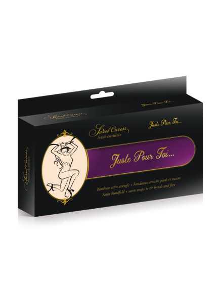 Set de 5 bandeaux satinés violets chevilles poignets et yeux - CC780202006000