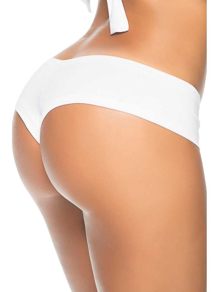 Tanga blanc froncé sur les fesses - MAL3025WHT